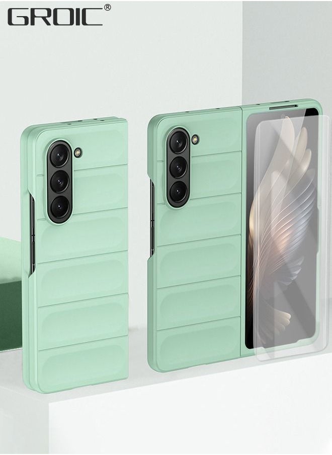 GROIC - Suitable for Samsung Galaxy Z Fold 5 5G 7.6 Inches Drop-resistant Mobile Phone Case with 2 Pack Flexible TPU Screen Protector Film, Skin-feeling Waterproof Shockproof, Case Friendly - Image 1