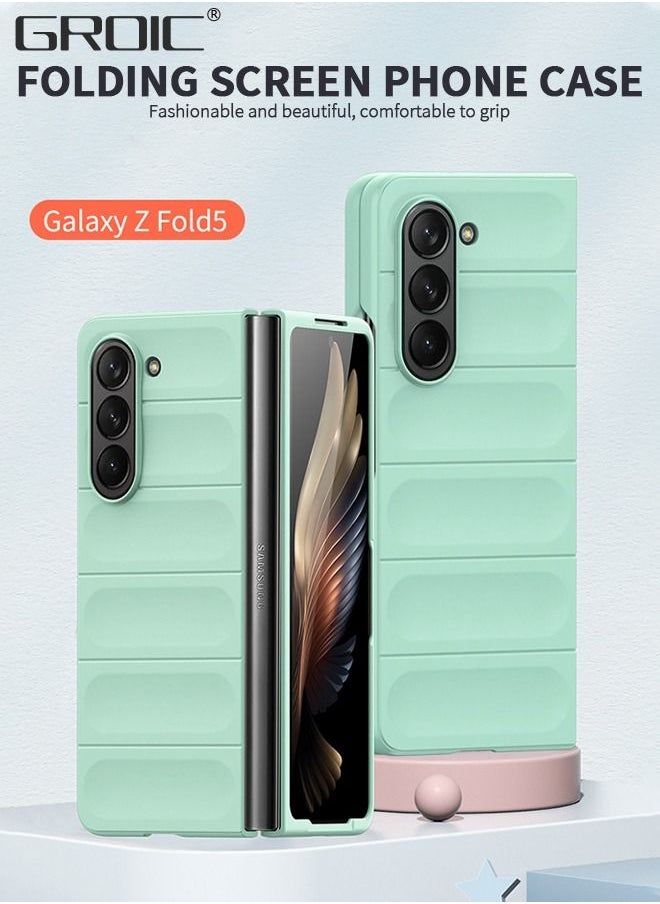 GROIC - Suitable for Samsung Galaxy Z Fold 5 5G 7.6 Inches Drop-resistant Mobile Phone Case with 2 Pack Flexible TPU Screen Protector Film, Skin-feeling Waterproof Shockproof, Case Friendly - Image 1
