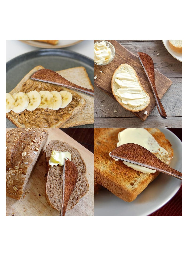 SOLARAE 3Pcs Butter Knife Spreader Wooden Essential Tableware Knives Handmade Eco-Friendly Natural Wooden Cheese Knife Butter Knives Essential Tableware Knives for Breakfast for Cutting Butter Cheese - Image 2