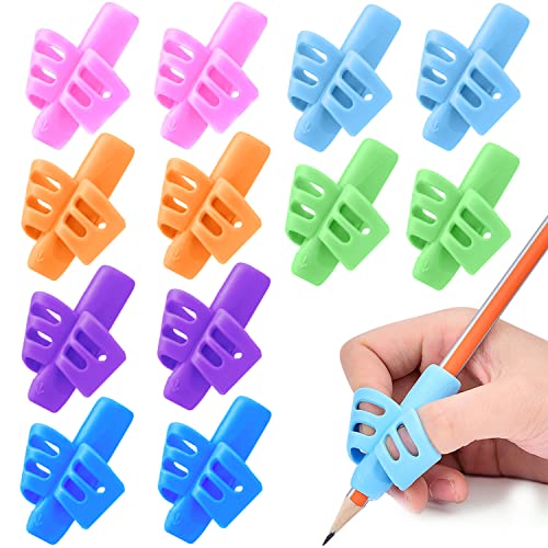 JuneLsy Pencils Grips Pencils Grips for Kids Handwriting Posture Correction Training Writing AIDS for Kids Toddler Preschoolers Students Children Special Needs (12PCS) - Image 1
