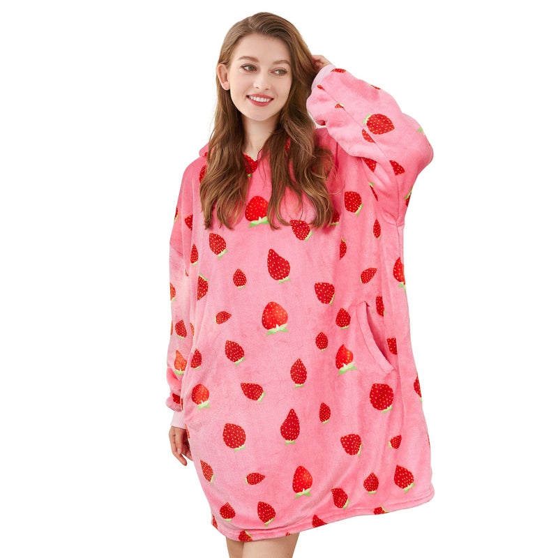 AmyHomie Blanket Sweatshirt Oversized Sherpa Hooded Blanket Hoodie Fleecehug Hoodie Wearable Blanket for Women Men Kids