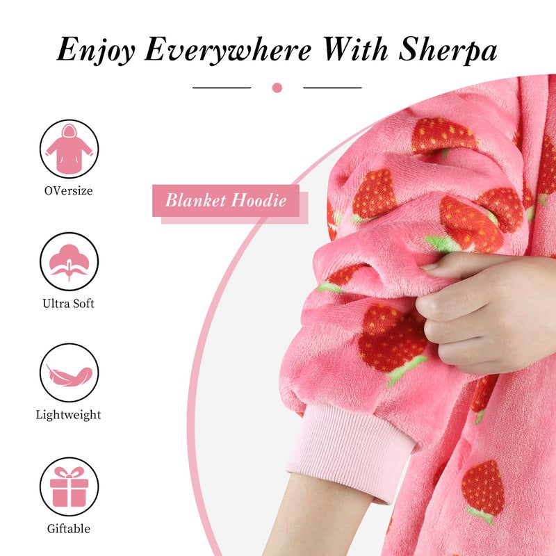 AmyHomie Blanket Sweatshirt Oversized Sherpa Hooded Blanket Hoodie Fleecehug Hoodie Wearable Blanket for Women Men Kids
