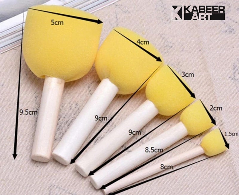 KABEER ART Yellow Sponge Dabber Set of 5 pc - Image 4