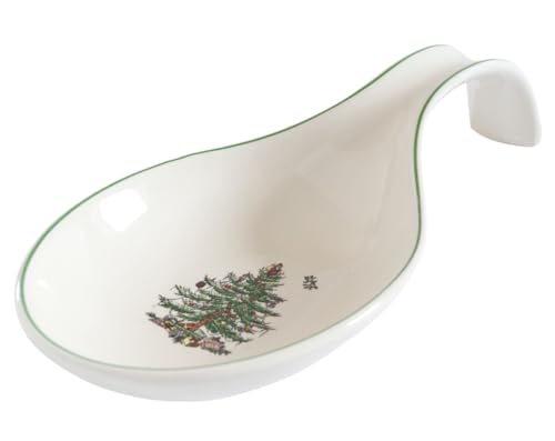 Spode حامل ملعقة شجرة عيد الميلاد من سبود، 12 بوصة، أداة طهي احتفالية، حامل ملعقة ومغرفة لمطبخك، خزف فاخر، آمن في غسالة الصحون، ملحقات مطبخ عطلة - Image 4