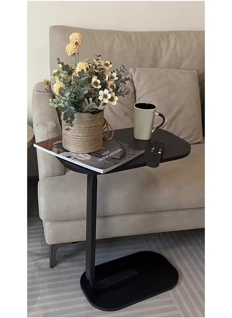 JOGAMS - Metal Frame C Shaped Side Table Cofee Table Bed Table End Table Snack Laptop Holder Table - Image 1