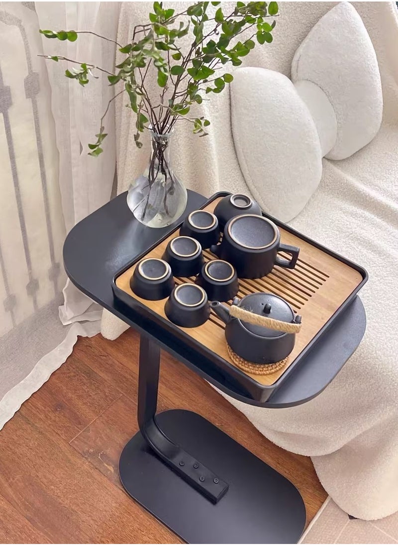 JOGAMS - Metal Frame C Shaped Side Table Cofee Table Bed Table End Table Snack Laptop Holder Table - Image 1