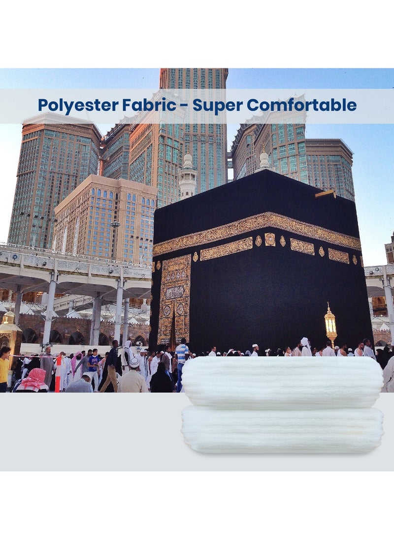 Royal King - Ihram Haj And Umrah Towel For Men 100% Polyster Towel High Quality  Hygienic Natural Towel Hajj Wearing Towel/Ihram Men's Towel(800g) - Image 1