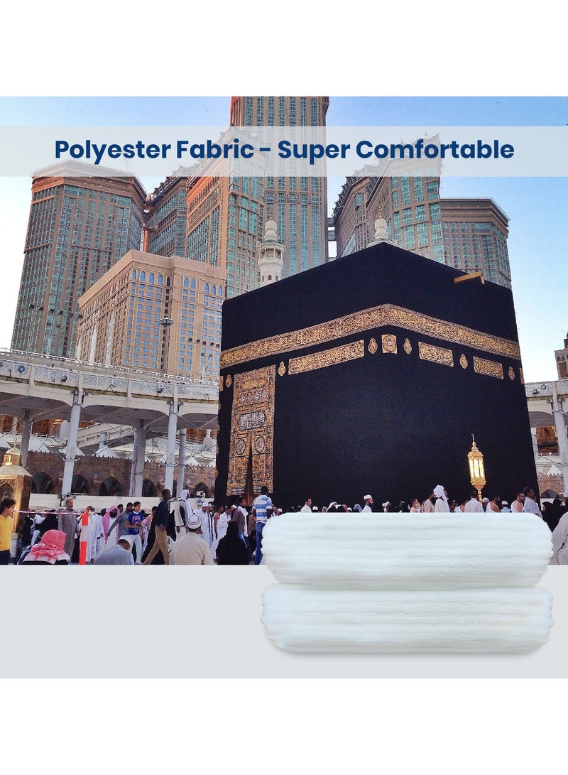 Ihram Haj And Umrah Towel For Men 100% Polyster Towel High Quality  Hygienic Natural Towel Hajj Wearing Towel/Ihram Men's Towel(800g)