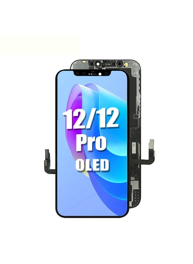 Kara Manda for iPhone 12/12 PRO Screen Replacement OLED [NOT LCD] 6.1 Inch Screen 3D Touch Display Digitizer FHD Screen Frame Assembly Compatible with iPhone 12/12 Pro (Model A2172,A2341,A2402,A2404,A2406,A2407,A2408). - Image 1