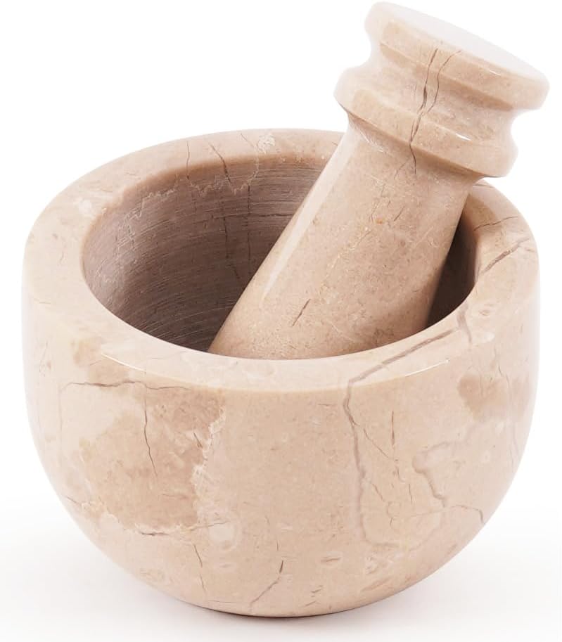 MARBLE RANGE Mother’s Day Gift for Her – Elegant Mother’s Day Surprise – Unique Gift for Mom Handmade Verona Marble Mortar and Pestle Set 3.5 Inch Stone Spice Grinder Garlic Herb Crusher Kitchen Cooking Tool - Image 1