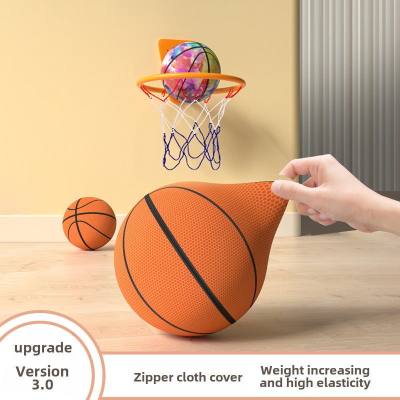 The third generation of cloth cover mute ball cloth mute basketball no slag high elasticity children's toys shooting home shooting(Cloth sets-colorful colors, 7 ball [diameter 24cm]]) - Image 2
