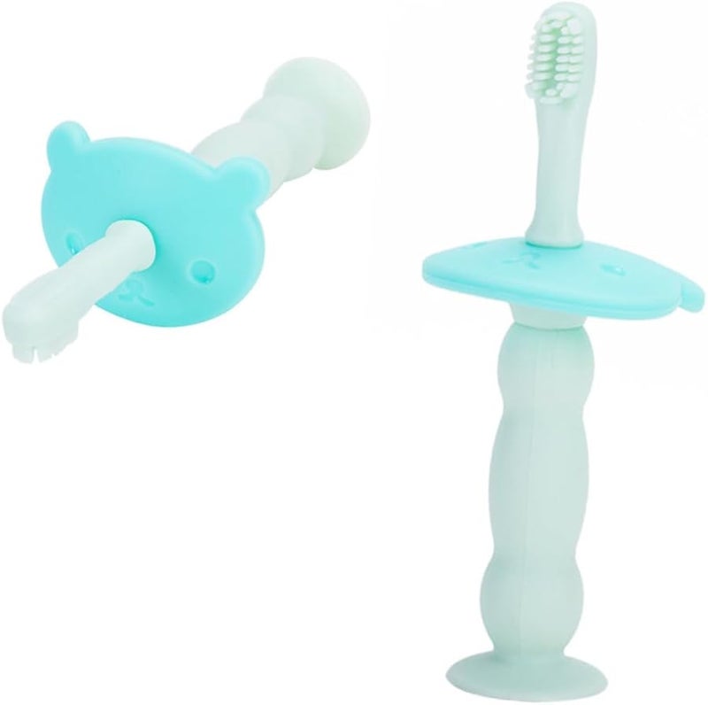 PartyKindom Soft Bristles Silicone Toothbrush For Oral Care And Teething Relief Green - Image 1