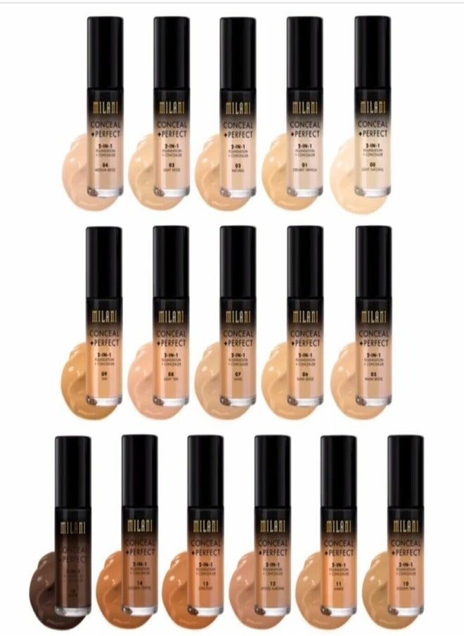 MILANI - Milani Conceal + Perfect 2-in-1 Foundation + Concealer –  13 Espresso Full-Coverage, Long-Wear, 30ml - Image 1