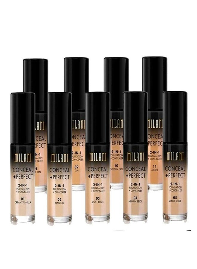 MILANI - Milani Conceal + Perfect 2-in-1 Foundation + Concealer –  13 Espresso Full-Coverage, Long-Wear, 30ml - Image 1