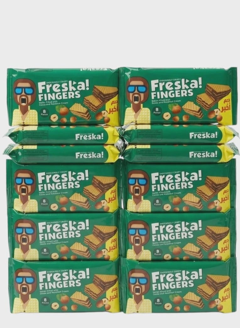 Freska Fingers Wafer Filled with Cocoa and White Hazelnut - 12 Pieces - Image 1