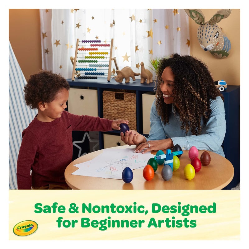 Crayola Large Egg Crayons (12ct), Jumbo Washable Crayons for Toddlers, Preschool Art Supplies for Toddlers, Classroom Must Have, Ages 1+ - Image 5