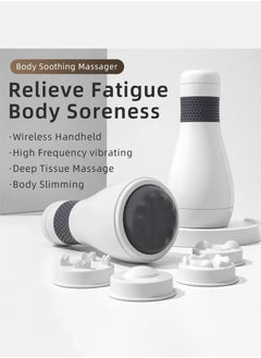 Bukela High-Frequency Body Sculpting Massager with 6-Speed Vibration, Fat Reduction & Skin Firming Device, Rechargeable Body Slimming Massager with 4 Massage Heads for Full Body Use  - Image 1