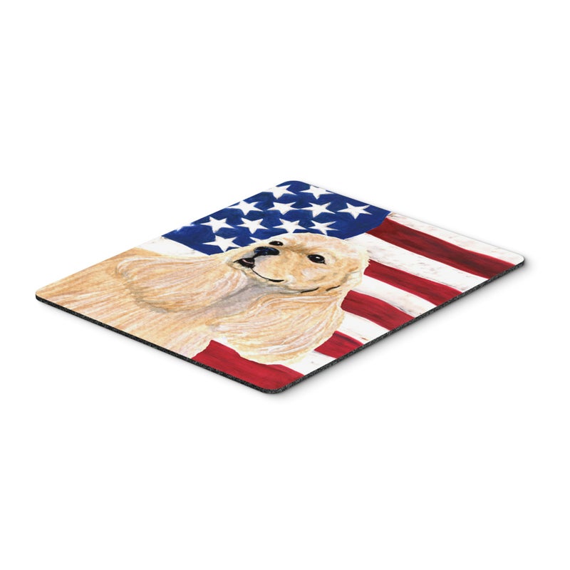 ""Caroline's Treasures Mouse/Hot Pad/Trivet  USA American Flag with Cocker Spaniel (SS4006MP)""
