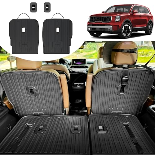HOUCLEMIC Second Row Backrest Mats Compatible with 2020-2025 Kia Telluride Accessories 7 Seater, All Weather TPE Back Seat Protector Replacement for 2024 2025 Kia Telluride EX SX Accessories - Image 1