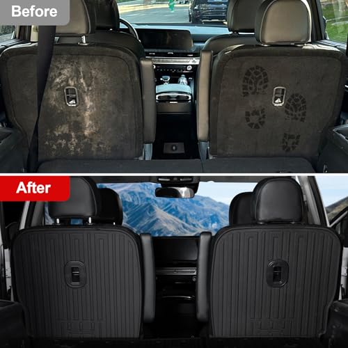 HOUCLEMIC Second Row Backrest Mats Compatible with 2020-2025 Kia Telluride Accessories 7 Seater, All Weather TPE Back Seat Protector Replacement for 2024 2025 Kia Telluride EX SX Accessories - Image 5