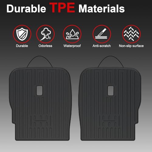 HOUCLEMIC Second Row Backrest Mats Compatible with 2020-2025 Kia Telluride Accessories 7 Seater, All Weather TPE Back Seat Protector Replacement for 2024 2025 Kia Telluride EX SX Accessories - Image 4