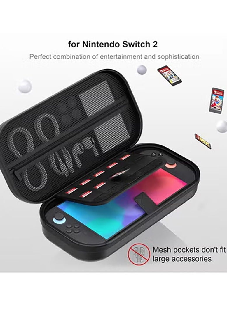 Switch 2 Carrying Case for Nintendo Switch 2 (2025), Portable Hard Shell Travel Carry Case with Pockets for Small Accessories and Games, Protective Travel Bag for Switch 2 Holds 10 Game Cartridge - Image 2