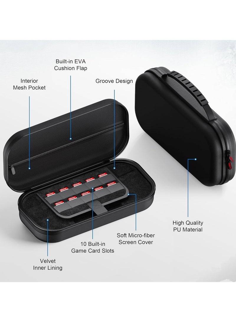 Switch 2 Carrying Case for Nintendo Switch 2 (2025), Portable Hard Shell Travel Carry Case with Pockets for Small Accessories and Games, Protective Travel Bag for Switch 2 Holds 10 Game Cartridge - Image 3