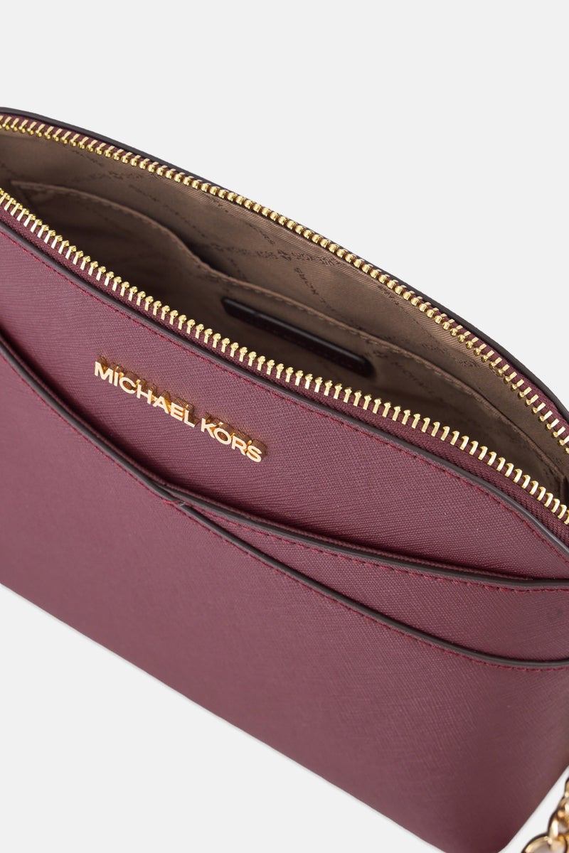 Michael Kors Women Brand Logo Cross Body Bag, Maroon  - Image 4