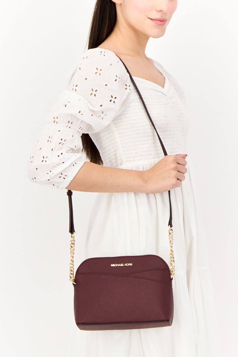 Michael Kors Women Brand Logo Cross Body Bag, Maroon  - Image 2