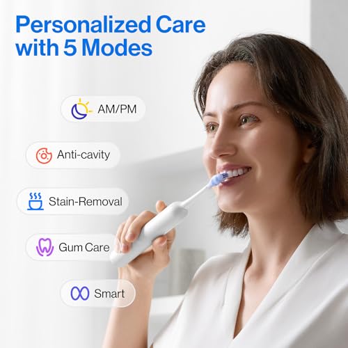 usmile Y20PRO Electric Toothbrush, AI-Powered Smart Toothbrush with AM/PM Auto Mode, 4 Brushing Modes, 90-Day Battery, App Control, Real-Time 3D Map, 2 Brush Heads Included - Image 5