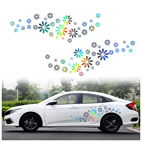 ATMOMO Flower Graphics Car Decals Car Auto Body Sticker DIY Mini Flower SelfAdhesive Car Side Vinyl Sticker Hood Decal Holographic Laser - Image 1