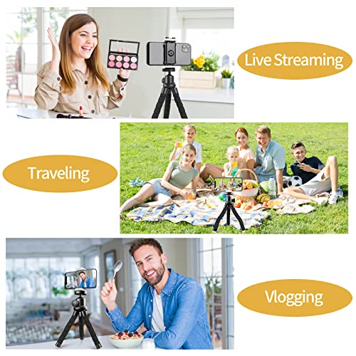 Sensyne Phone Tripod, Flexible Cell Phone Tripod with Phone Holder and Wireless Remote, Mini Travel Tripod Stand, Compatible with All Cell Phones, Cameras - Image 2