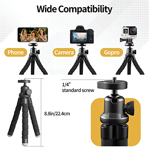 Sensyne Phone Tripod, Flexible Cell Phone Tripod with Phone Holder and Wireless Remote, Mini Travel Tripod Stand, Compatible with All Cell Phones, Cameras - Image 4