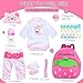 Pedolltree Reborn Baby Dolls Clothes Pink Bear Outfit Accessories 12 Pcs Set for 1722 Inch Reborn Dolls Newborn Baby Girl with Strawberry BackpackFeeding Set - Image 4