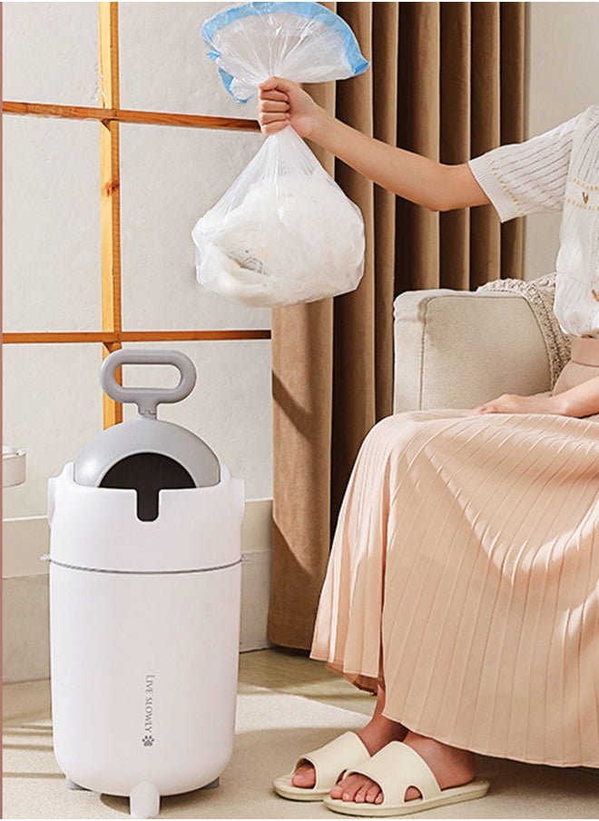 Super ZYouth - Baby Nappy Bin, Diaper Trash Bin, Diaper Disposal for Home Use, Durable and Odorless, White - Image 1