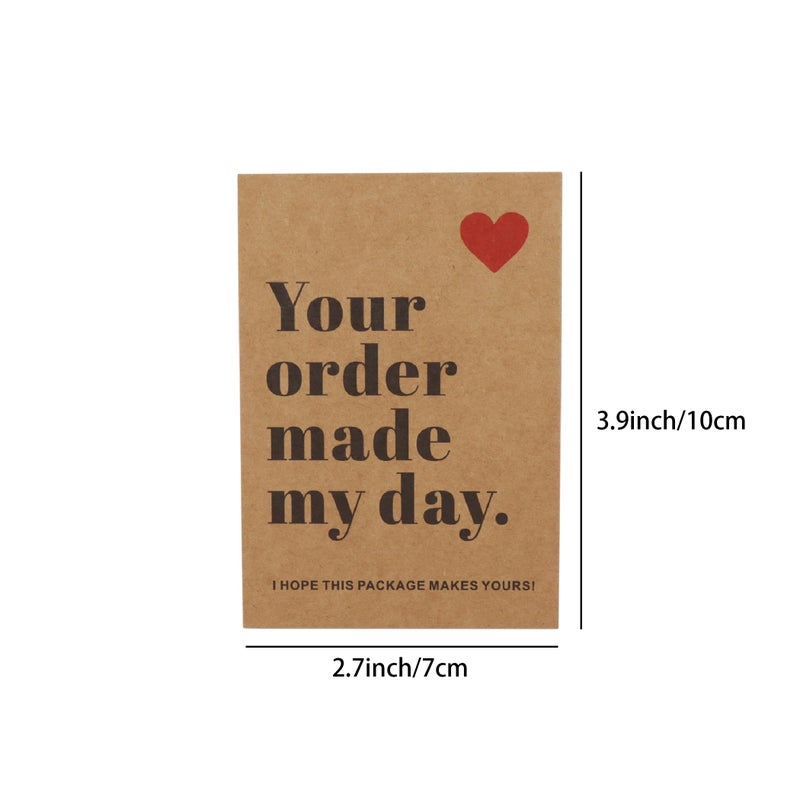 Vagocom 120Pcs Thank You Cards for Small Business, 3.9 x 2.7 Inches / 10 x 7 cm Bulk Customer Appreciation Cards for Small Business Packaging Supplies (Brown) - Image 2