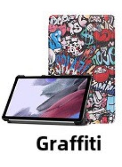 Applicable To Samsung Tab A8 SM-X200 X205 Tablet Protective Case A7 Tri-fold S9FE/S6lite Casco-Color:Graffiti-Applicable Model:A7/T500