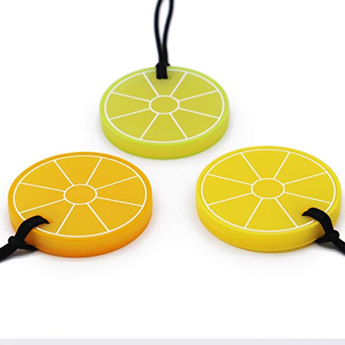 QUALEAP AMBER Xtra Tough Lemon Sensory Chew Necklace - Chewing Necklace Teething Necklace Teether Necklace Chew Toys for Kids, Boys or Girls - Teething Toys Designed for Chewing, Autism Sensory Teether Toy (3 Pack) - Image 5
