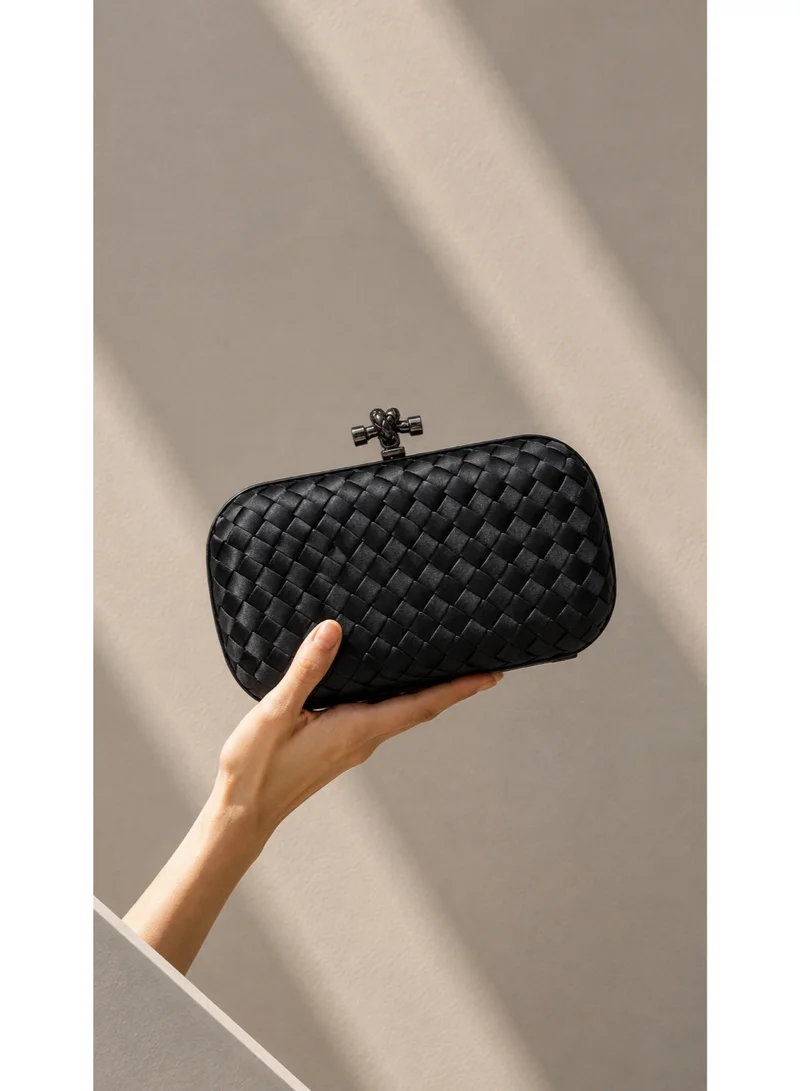 Waf Women’s Luxury Woven Clutch Bag – Elegant Ladies Evening Handbag for Wedding, Party & Special Occasions