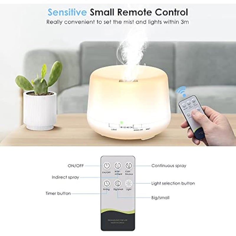 مرطّب وناشر روائح بسعة ‎500‎ مل مع سماعة بلوتوث 5.0 وإضاءة ليلية بـ14 لونًا ومؤقتات وتحكم عن بُعد.** - Image 4