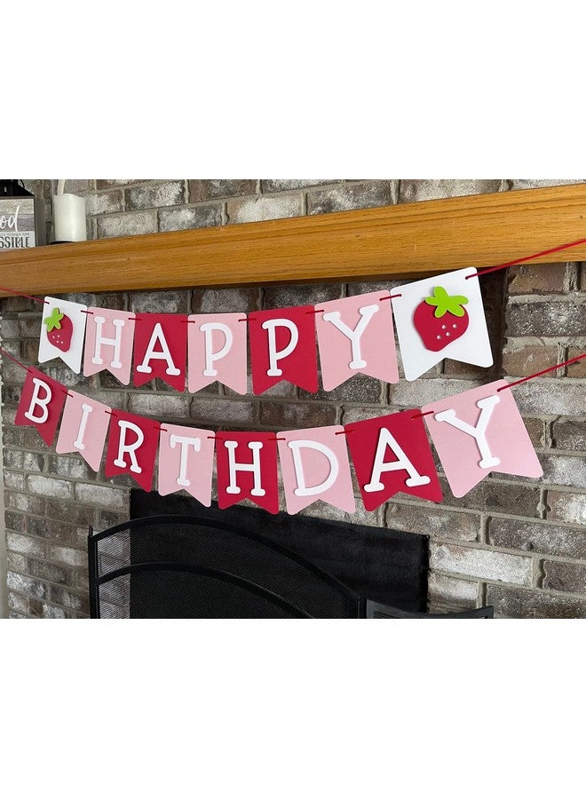 كونفيتي! لافتة عيد ميلاد بنكهة الفراولة - توت، زينة عيد ميلاد - وردي، أبيض، وأحمر - Image 3