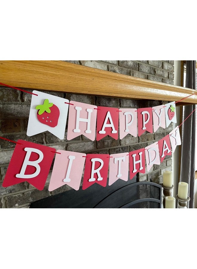 كونفيتي! لافتة عيد ميلاد بنكهة الفراولة - توت، زينة عيد ميلاد - وردي، أبيض، وأحمر - Image 1