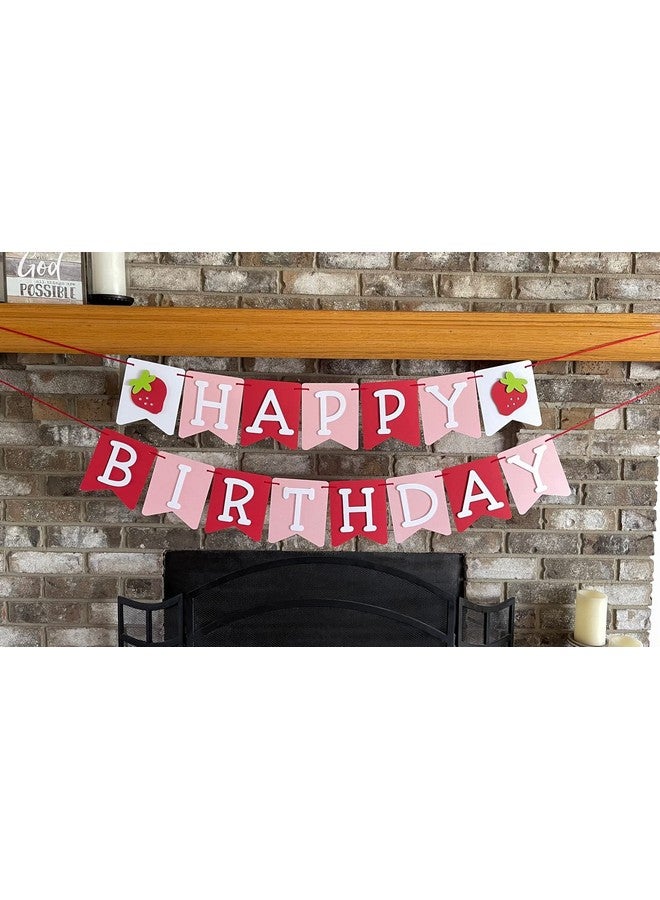 كونفيتي! لافتة عيد ميلاد بنكهة الفراولة - توت، زينة عيد ميلاد - وردي، أبيض، وأحمر - Image 2