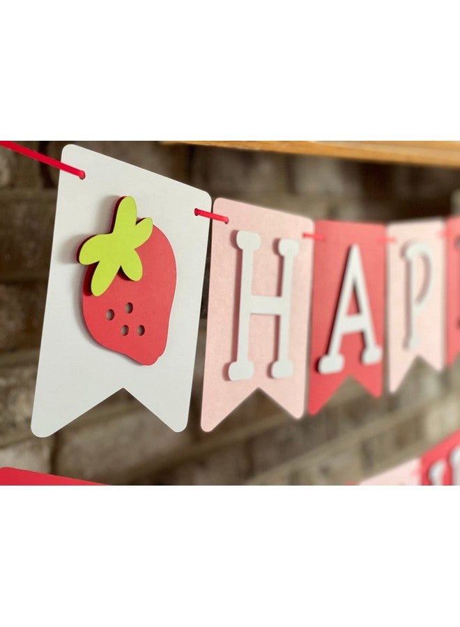 كونفيتي! لافتة عيد ميلاد بنكهة الفراولة - توت، زينة عيد ميلاد - وردي، أبيض، وأحمر - Image 5