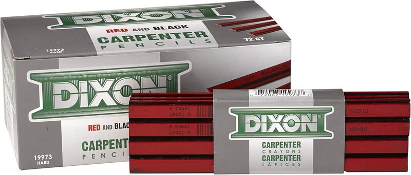 Dixon Industrial Carpenter Pencils, Hard Graphite Core, Red/Black, 7-Inch, 12-Pack - Image 3
