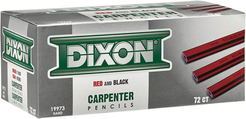 Dixon Industrial Carpenter Pencils, Hard Graphite Core, Red/Black, 7-Inch, 12-Pack - Image 4
