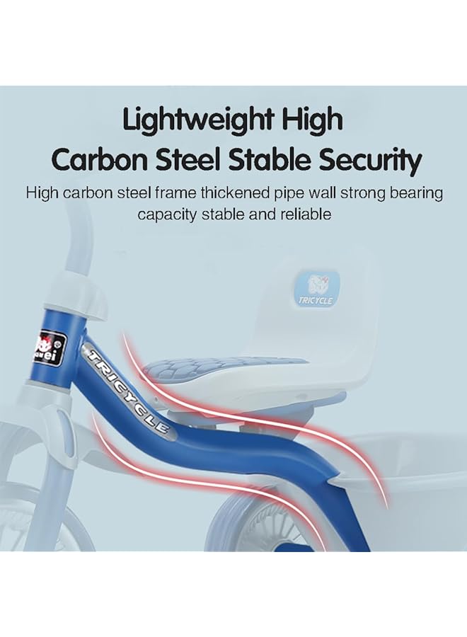 DMG TECH Kids Tricycles Toddler Bike Three Wheel Tricycle Backrest And Safety Belt Pedals Boys Girls Kids First Gifts For 2 6 Year Olds - Image 3