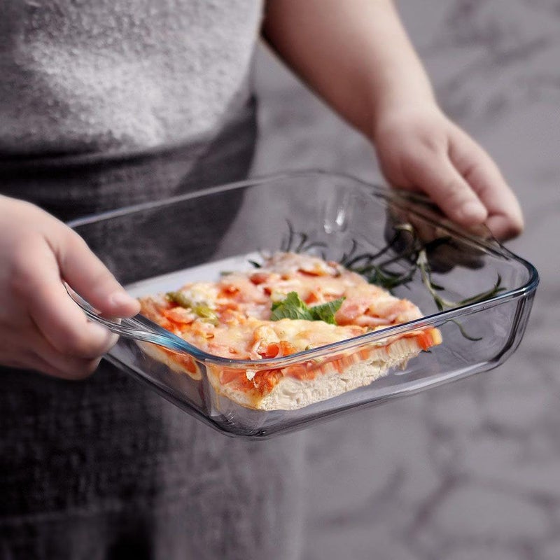 Square Glass Tajine 2 Pieces From Turkey: Multi Use Ideal For Oven, Microwave And Dishwasher - High Quality Plain Tajine 32x26 Cm - Generic - Image 2