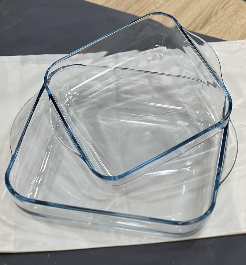 Square Glass Tajine 2 Pieces From Turkey: Multi Use Ideal For Oven, Microwave And Dishwasher - High Quality Plain Tajine 32x26 Cm - Generic - Image 5