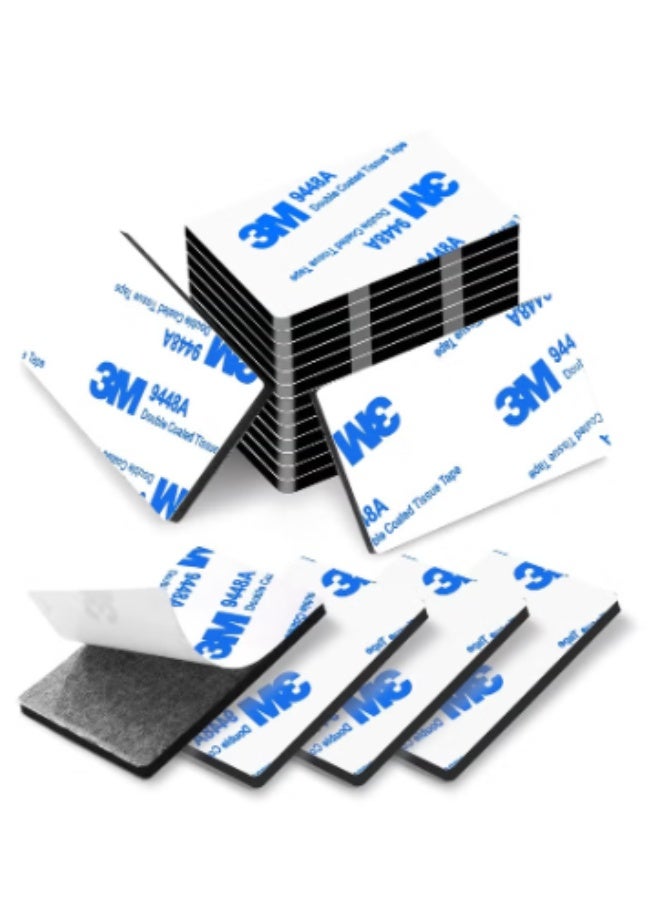 3M 50 Pcs Double Sided Tape Double Sided Adhesive Pads, Heavy Duty Mounting Tape, 3mm Thickness Pre-Cut Foam Tape, Super-Sticky Black Strong Pads Rectangle Shape Waterproof for Walls Picture, Car, Home, Office - Image 2